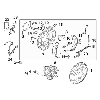 Hyundai OE - Rear Suspension - Brake Components (Drum Brakes)