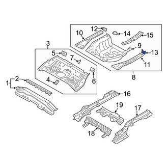 Hyundai OE - Rear Left Floor Side Rail Reinforcement