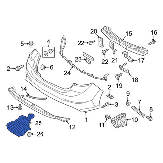 Hyundai OE - Rear Center Bumper Splash Shield