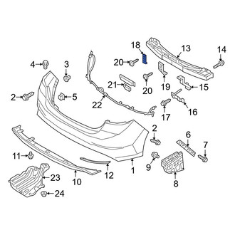 Hyundai OE - Rear Lower Outer Bumper Impact Bar Bracket