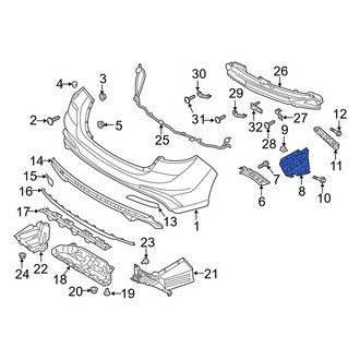 Hyundai OE - Rear Outer Bumper Splash Shield