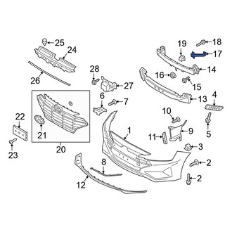 Hyundai OE - Front Right Bumper Cover Reinforcement