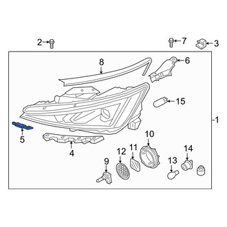 Hyundai OE - Left Lower Inner Headlight Bracket