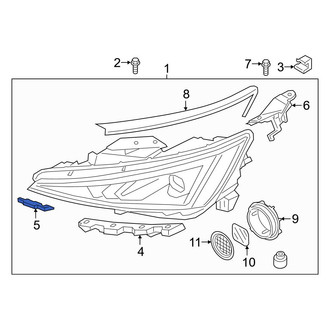 Hyundai OE - Left Lower Inner Headlight Bracket