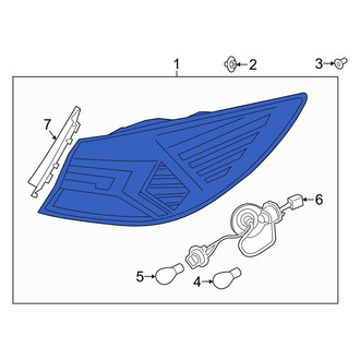 Hyundai OE - Rear Left Back Up Light Assembly