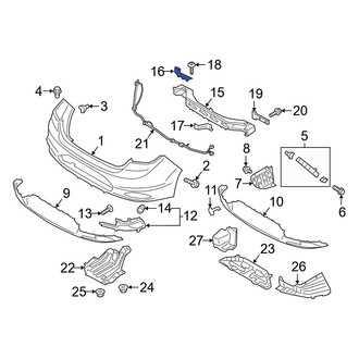 Hyundai OE - Rear Upper Bumper Impact Bar Bracket