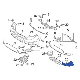 Hyundai OE - Rear Right Bumper Splash Shield Bracket