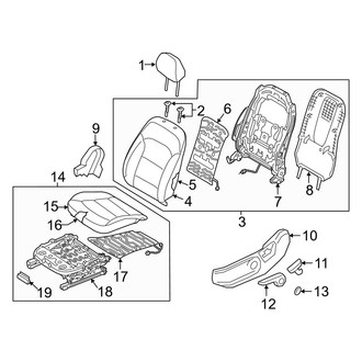 Hyundai OE - Seats & Tracks - Driver Seat Components (USA Built, W/O Power)