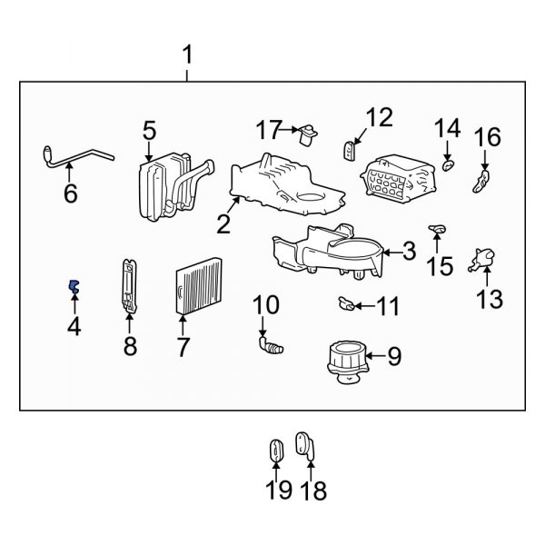 A/C Evaporator Core Case Clip