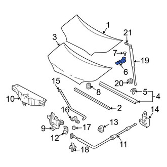 Hyundai OE - Front Right Hood Hinge