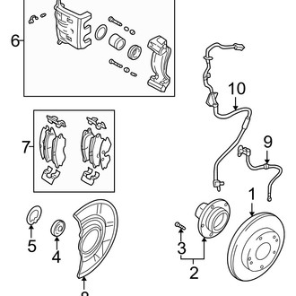 Hyundai OE - Front Suspension - Brake Components (Base / GLS / LX)