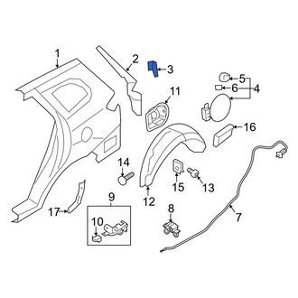 Hyundai OE - Left Quarter Panel Extension Bracket
