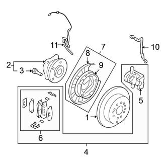Hyundai OE - Rear Suspension - Brake Components (AWD)