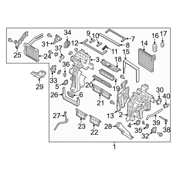 A/C Evaporator Core Case Seal