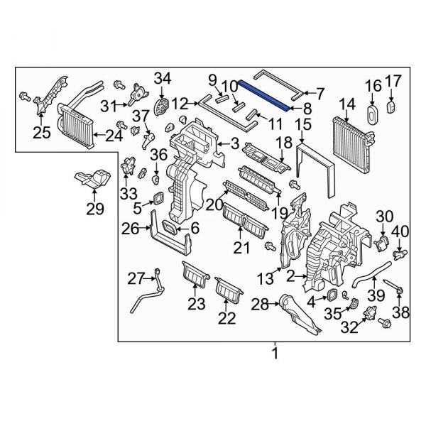 A/C Evaporator Core Case Seal