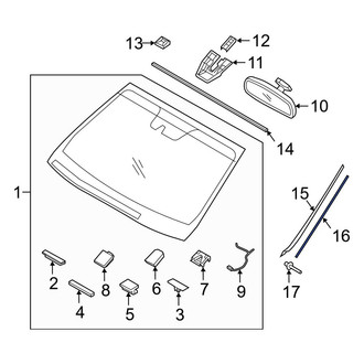 Hyundai OE - Left Windshield Molding Bracket