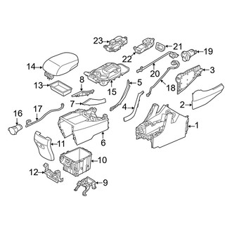 Hyundai OE - Console (W/O 2nd Row Captain Chairs, Console & Components)