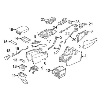 Hyundai OE - Console (With 2nd Row Captain Chairs, Console & Components)