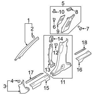 Hyundai OE - Pillars, Rocker & Floor - Interior Trim (Base / 2.0T)