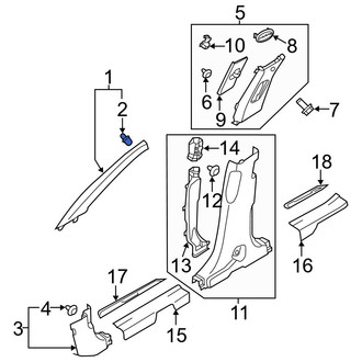 Hyundai OE - Body A-Pillar Trim Panel Clip