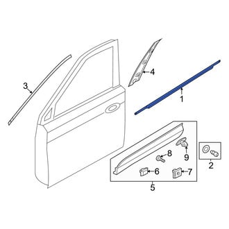 Hyundai OE - Front Right Door Belt Molding