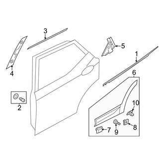 Hyundai OE - Rear Door - Exterior Trim (Base / 2.0T)