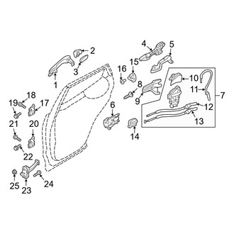 Hyundai OE - Rear Door - Lock & Hardware (Base / 2.0T)
