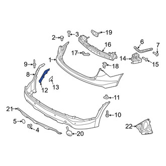 Hyundai OE - Rear Left Lower Bumper Cover Support Rail