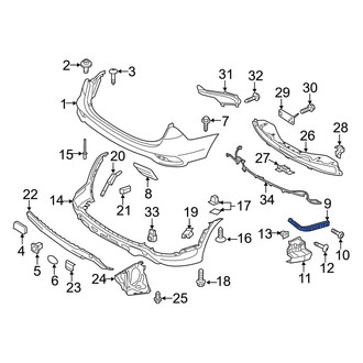 Hyundai OE - Rear Left Upper Bumper Cover Support Rail