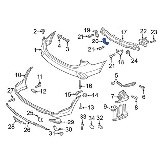 Hyundai OE - Left Lower Bumper Impact Bar Bracket