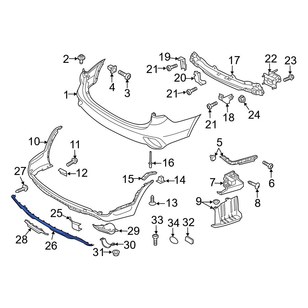 Hyundai OE 86565B8AA0 - Front Bumper Cover Spacer Panel