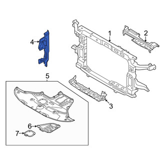 Hyundai OE - Front Right Radiator Support Air Deflector