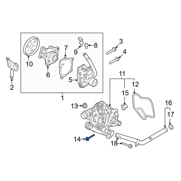 Engine Coolant Thermostat Bolt