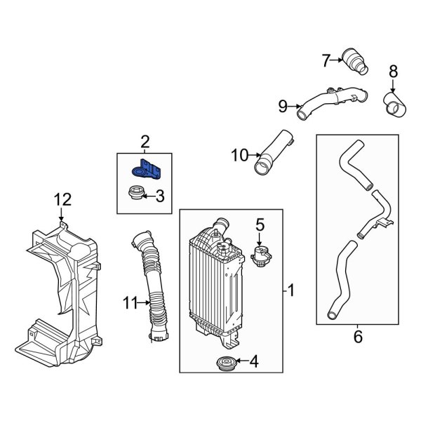 Hyundai OE 282592M300 Upper Intercooler Bracket