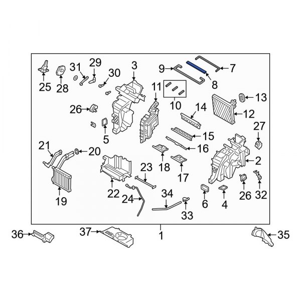 A/C Evaporator Core Case Seal