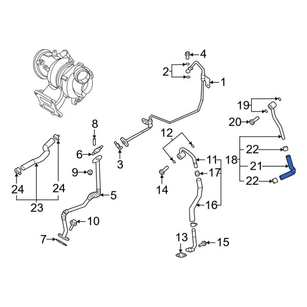 Hyundai OE 282622S300 Turbocharger Coolant Line