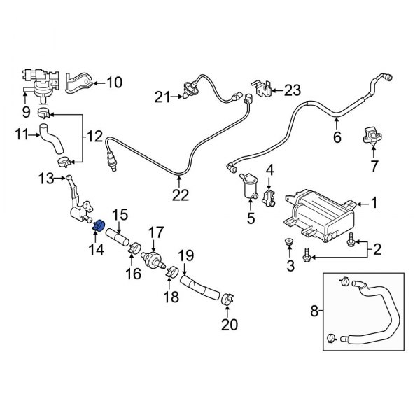 Evaporative Emissions System Line Clamp