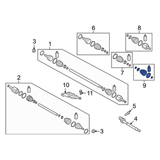 Hyundai OE - Front Right Inner CV Joint Boot Kit
