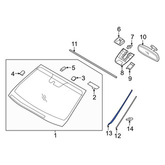 Hyundai OE - Left Windshield Molding Bracket