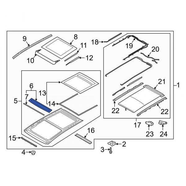 Hyundai OE 81620S1000 Front Sunroof Glass