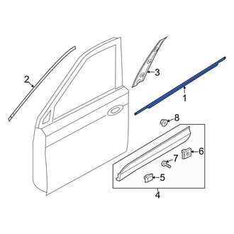 Hyundai OE - Front Left Door Belt Molding