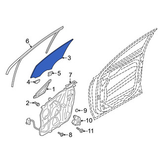 Hyundai OE - Front Left Door Glass