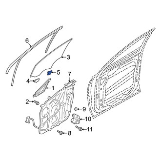 Hyundai OE - Rear Door Glass Attaching Clips