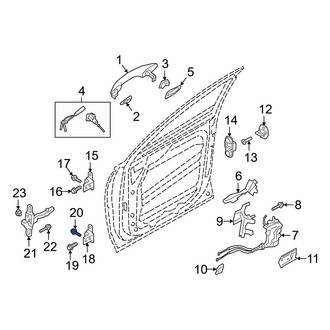 Hyundai OE - Rear Lower Outer Door Hinge Bolt