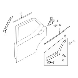 Hyundai OE - Rear Door - Exterior Trim