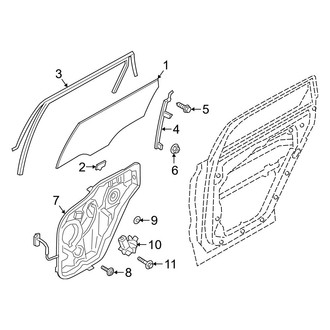 Hyundai OE - Rear Door - Glass & Hardware