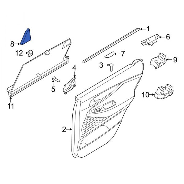 Hyundai OE 83940S10004X Rear Right Door Window Molding