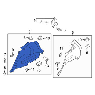 Hyundai OE - Rear Right Interior Quarter Panel Trim Panel