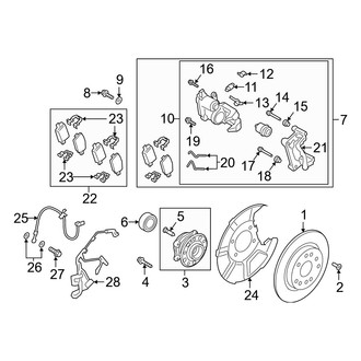 Hyundai OE - Rear Suspension - Brake Components (Limited / SE / SEL FWD)