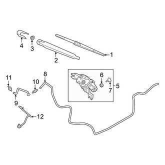 Hyundai OE - Lift Gate - Wiper & Washer Components (Calligraphy / Hybrid Blue / Hybrid Limited / Hybrid SEL Premium / Limited / Plug-In Hybrid Limited / Plug-In Hybrid SEL Convenience / SE / SEL / XRT)